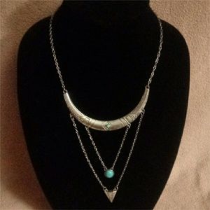 Sliver Boho Tribal Necklace
